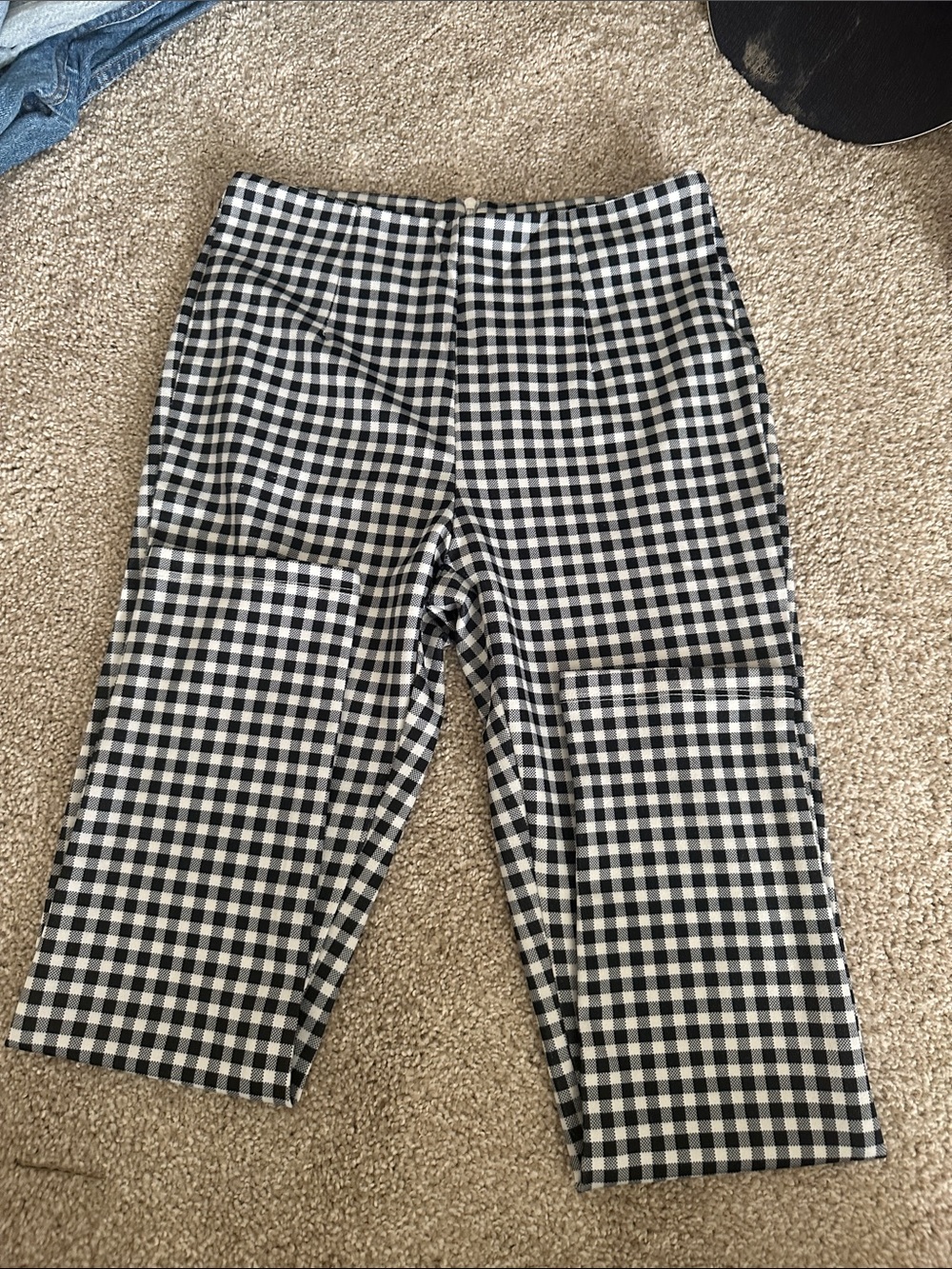 Checkered black and white work pants